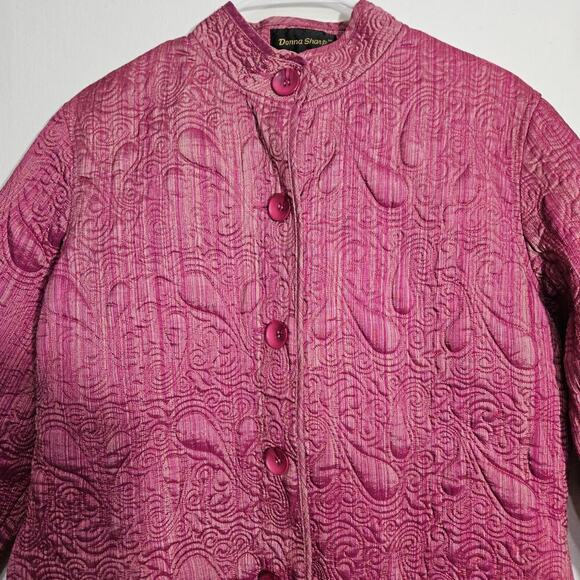 Vintage Donna Sharp Pink Quilted Button Up Jacket Size Large Lightweight - Picture 5 of 6